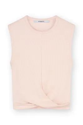 Rib cropped top with knot light pint Homage