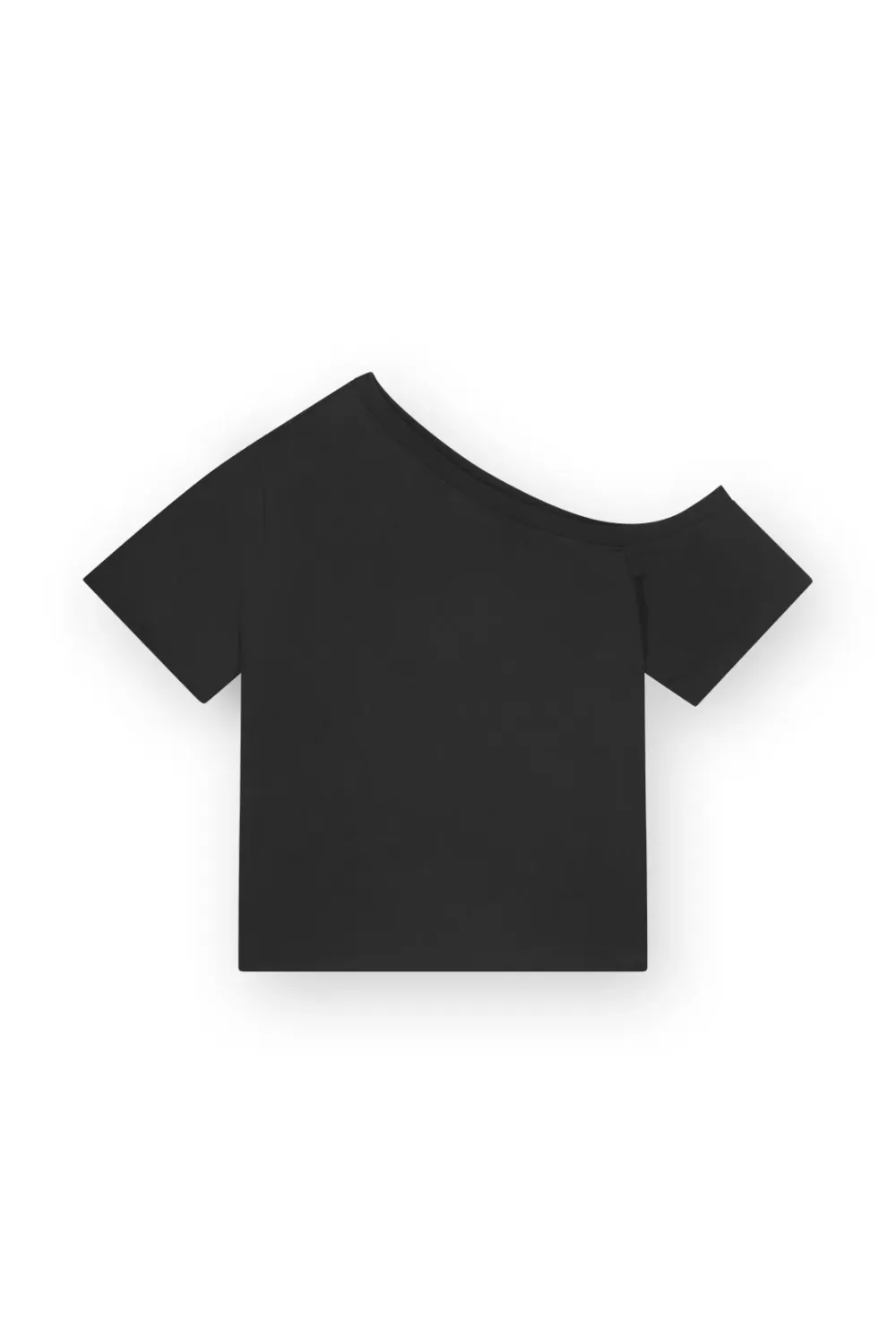 T-SHIRT OFF SHOULDER ZWART