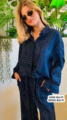 HEMD MET LIJNEN DONKERBLAUW MEI-LI