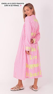 Jurk roze met letters