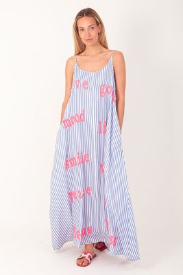 Maxi jurk streep en letters