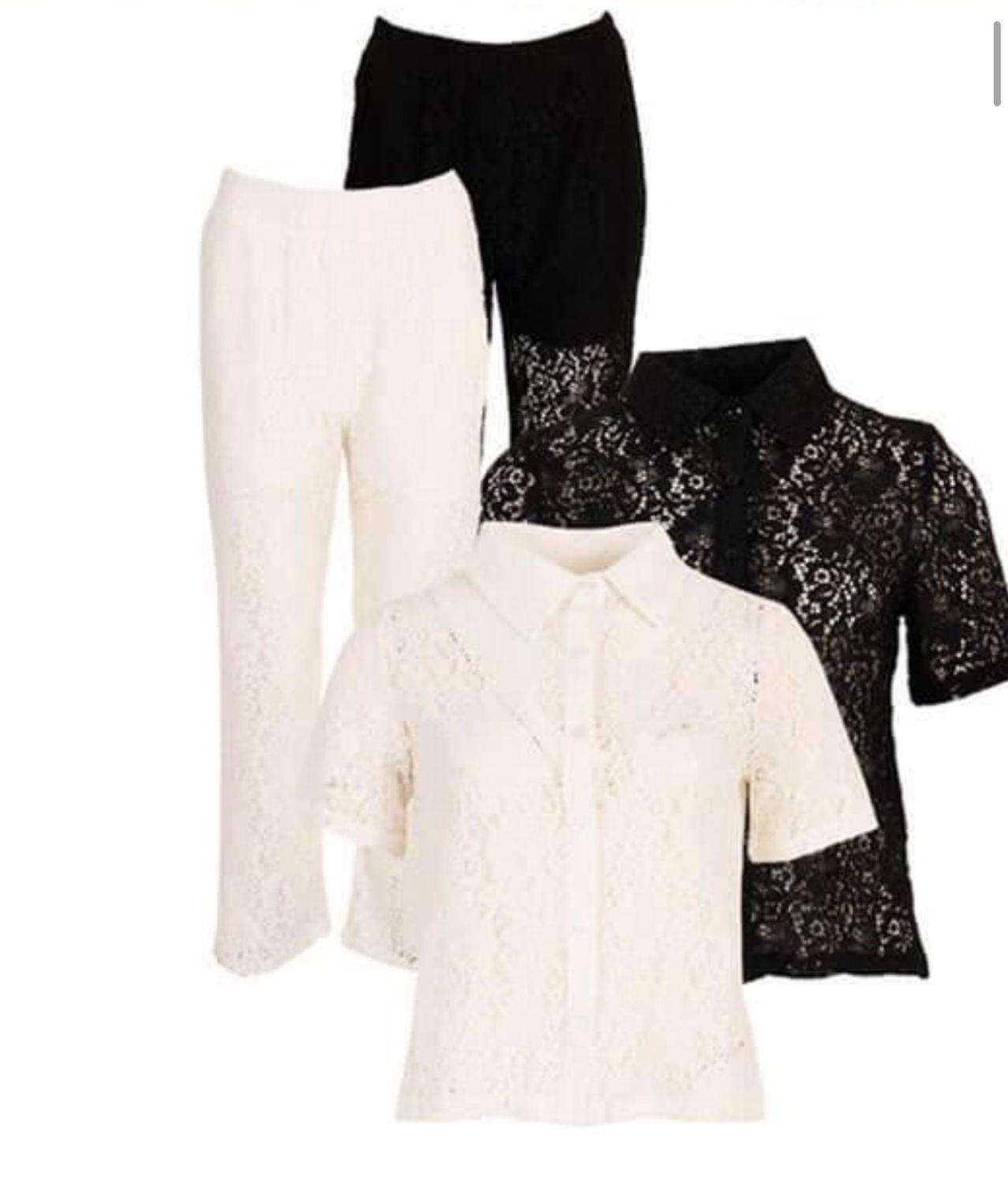 Kanten set zwart en wit