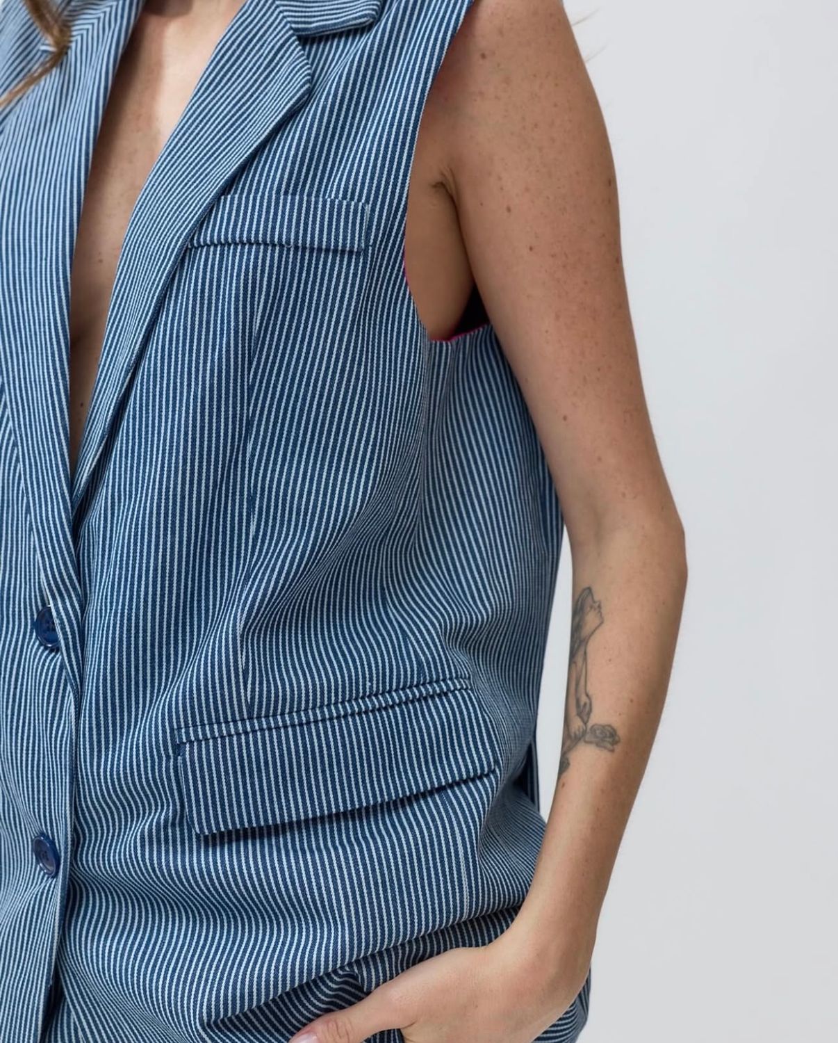Lange gestreepte gilet JS