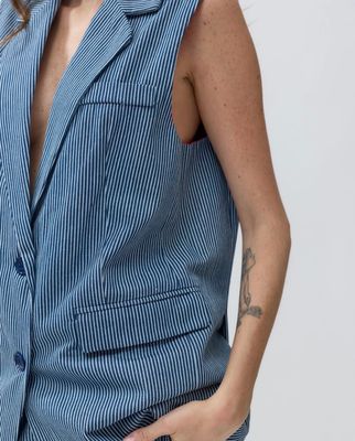 Lange gestreepte gilet JS