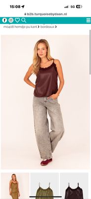 Lederlook topje turqouise