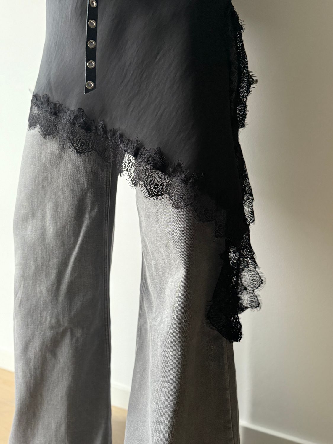 Satijnen jurk garconne blauw, zwart en bordeaux