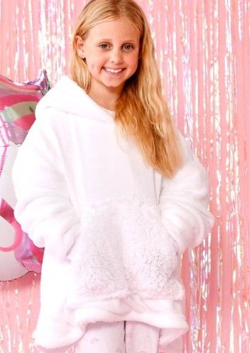 White Fleece Unicorn Hoodie