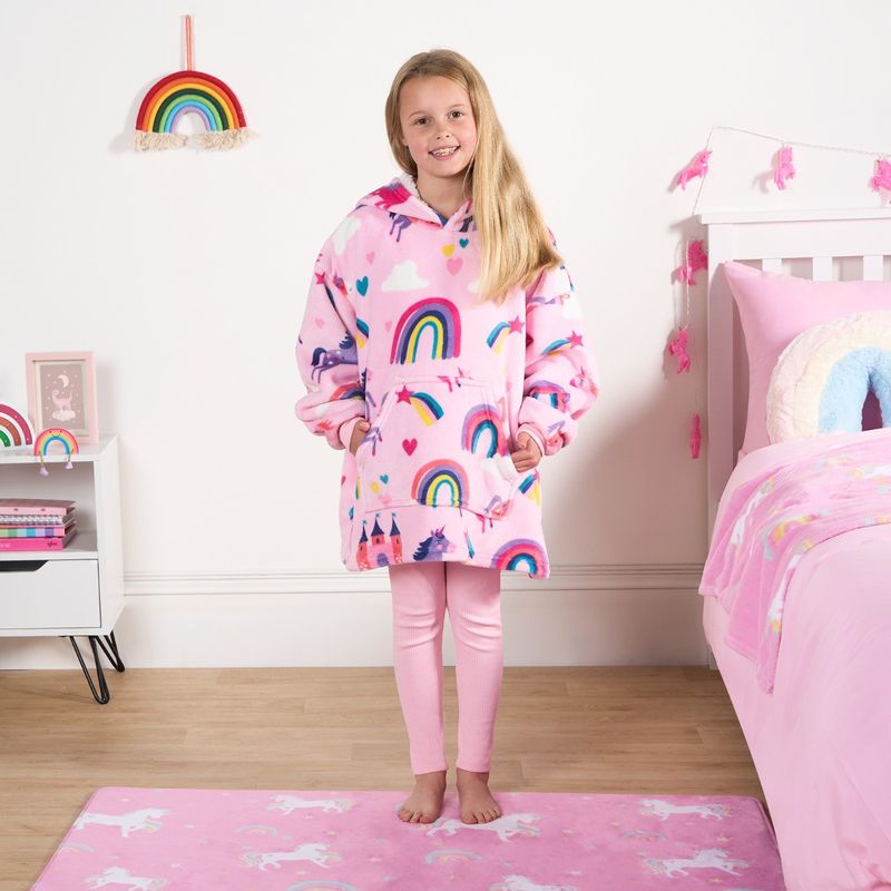 Pink Unicorn and rainbow Hoodie