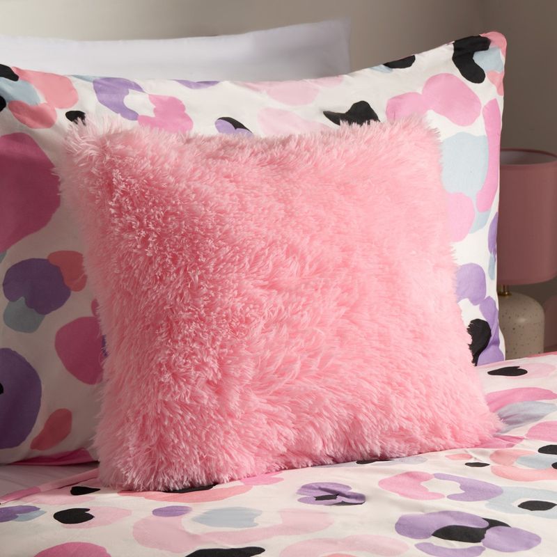 Fluffy Filled cushion Bright Baby Pink