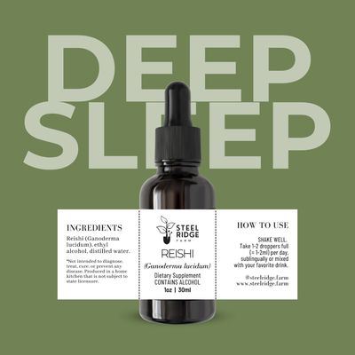 Reishi Extract tincture — dual-extracted whole fruiting body, Steel Ridge Farm, Idalia, CO
