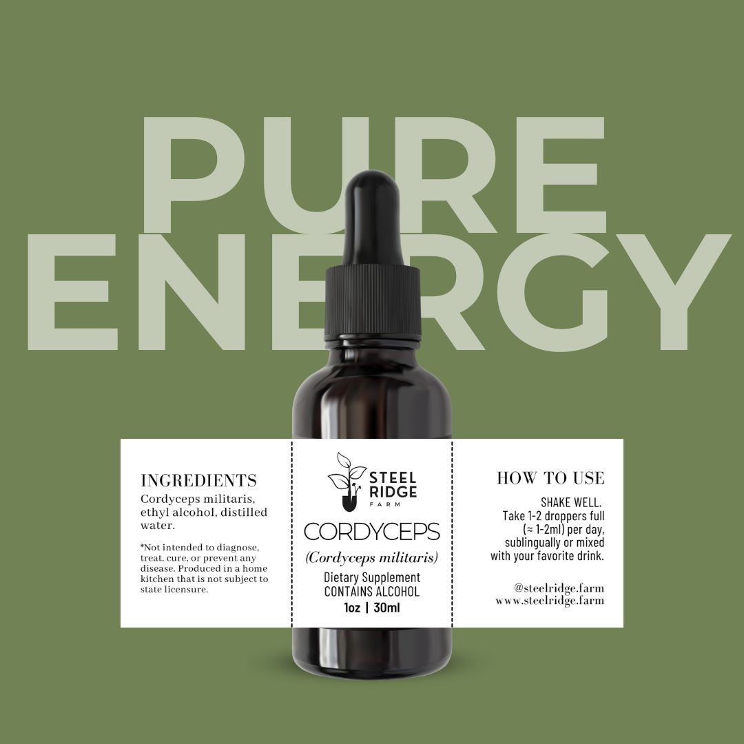 Cordyceps Extract Cordyceps Extract tincture — dual-extracted whole fruiting body, Steel Ridge Farm, Idalia, CO