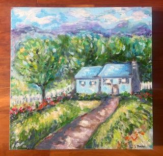 Blue House with Path