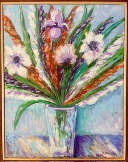 Glass Vase with Gladiolus