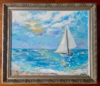 Sailboat with Yellow Sun