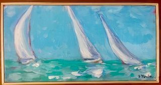 Three Sailboats on Ocean 2