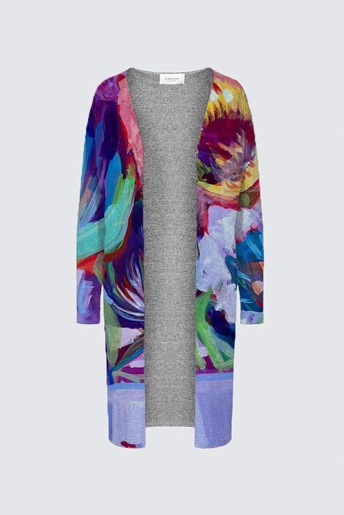 Abstract floral Nikki Duster Cardigan