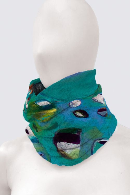 Blue/green abstract Alice Tube Scarf