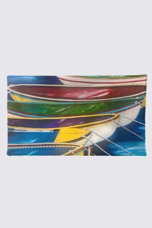French Boats Joy Beach Towel