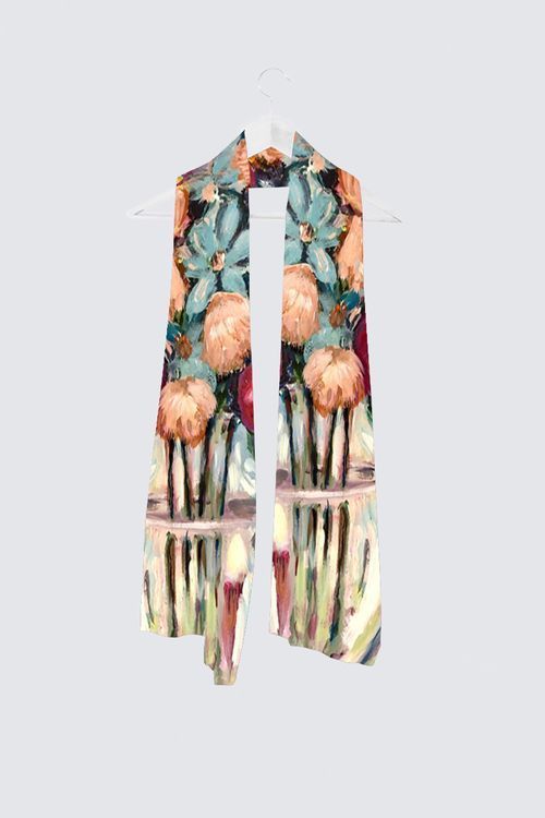 Glass vase with poppies Vivienne Scarf