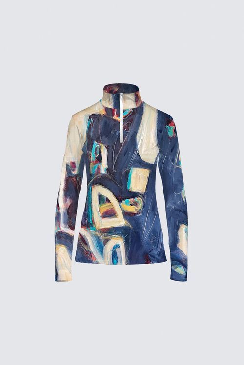 Navy Abstract Jersey Jamie Top