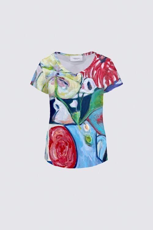 Blue Pitcher with Large Flowers WSS16