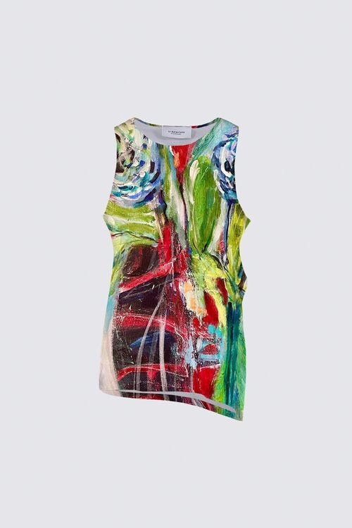 Plaid Vase with Flowers Florence Knotted Tank top