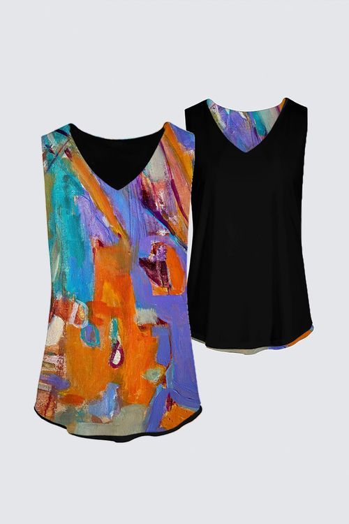 Orange and Blue Abstract Kaplan Tank
