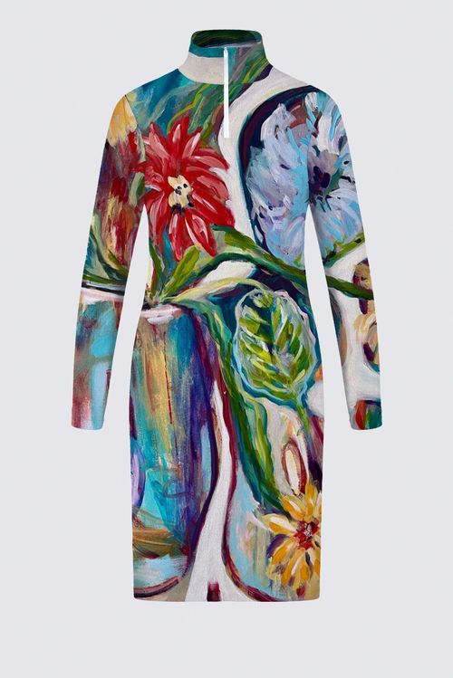 Large glass vase with flowers Victoire Zip-up Sweater Knit Dress
