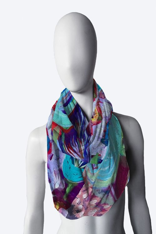 Abstract floral Nora Infinity Scarf