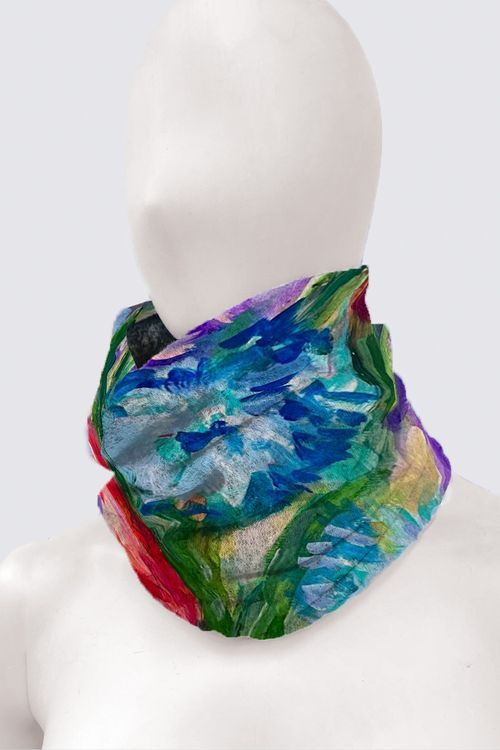 Birds of Paradise and Purple Petals Alice Tube Scarf