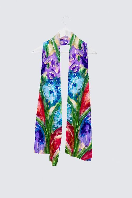 Birds of Paradise and Purple Petals Vivienne Scarf