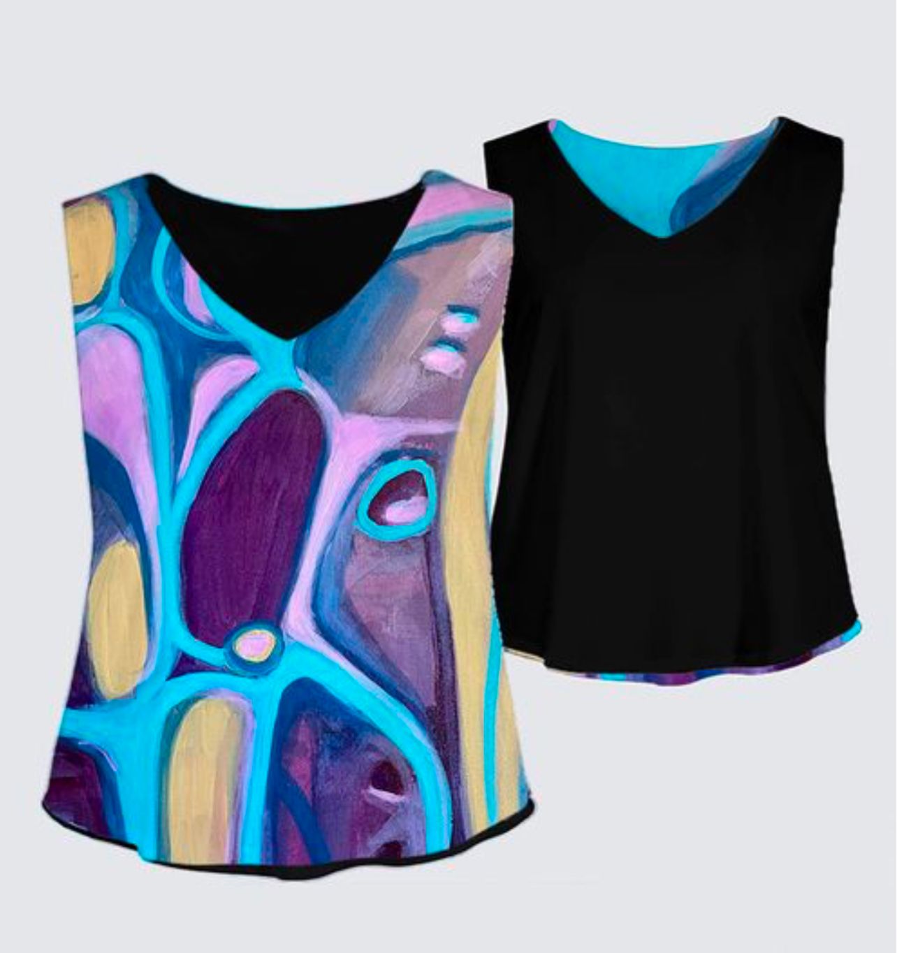 Purple and Blue Abstract Shapes Kaplan + Tank