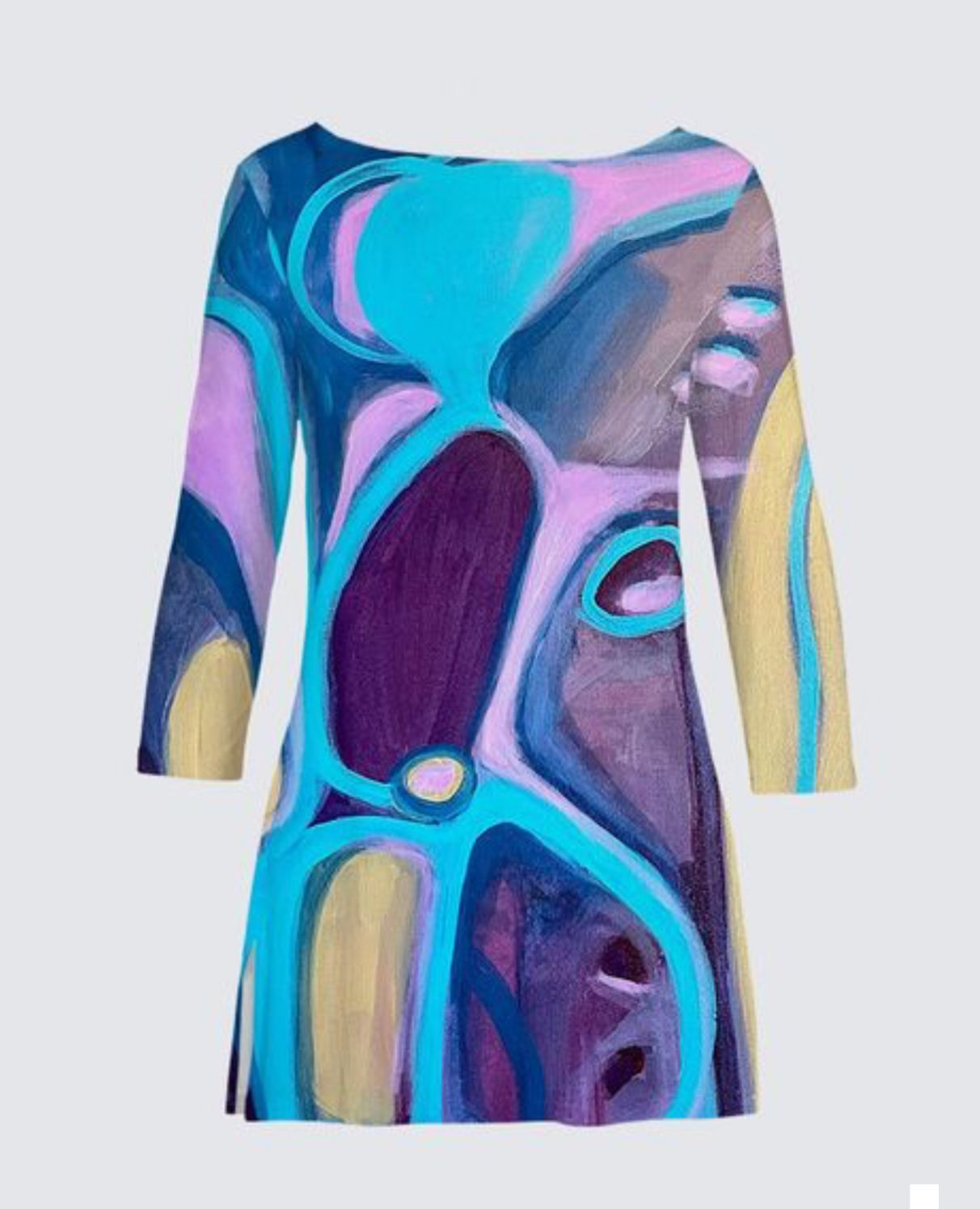 Purple and Blue Abstract Shapes Patti Tunic 11