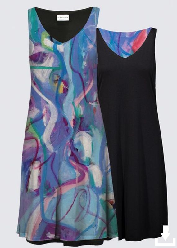 Blue Abstract Kate Dress