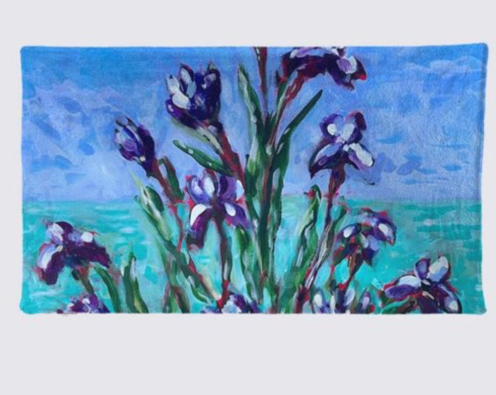 Iris at Sea Joy Beach Towel