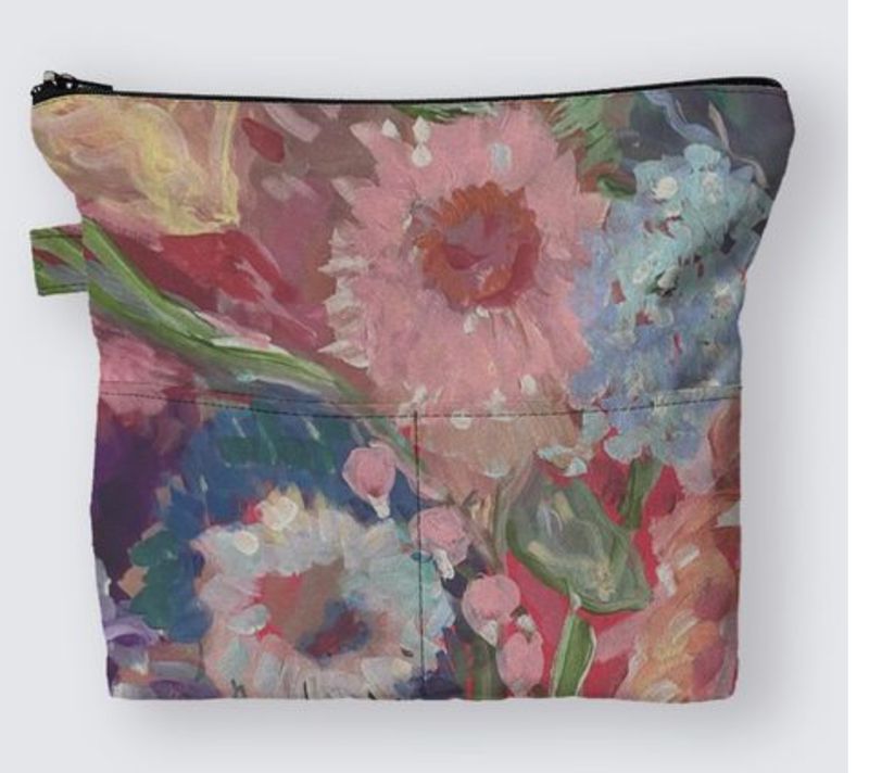 Farmers Market Bouquet Suede Medium Pouch