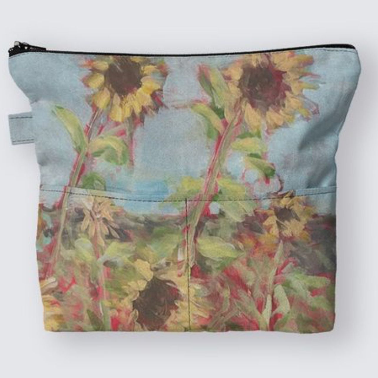 Sunflowers Suede Medium Pouch