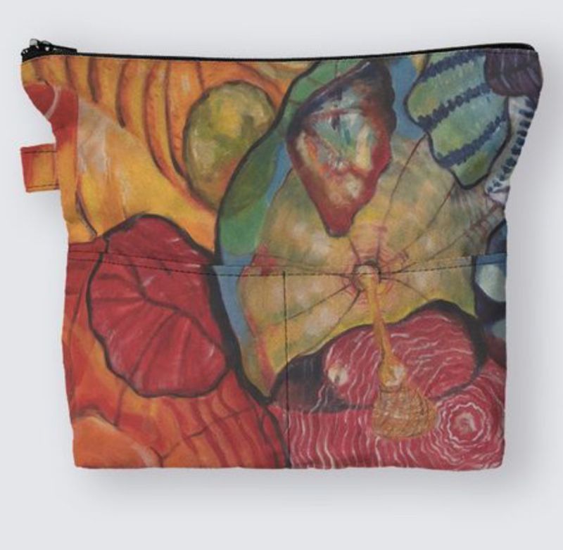 Glass Plates Suede Medium Pouch