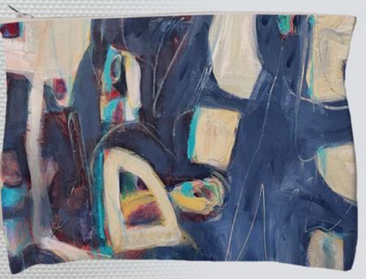 Navy Abstract Jersey Lou Pouch