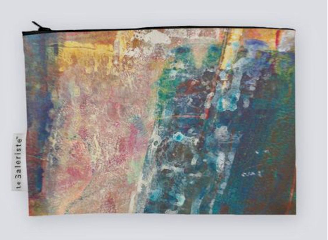 Rectangles Suede Pouch