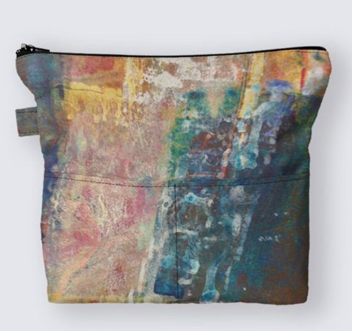Rectangles Suede Medium Pouch