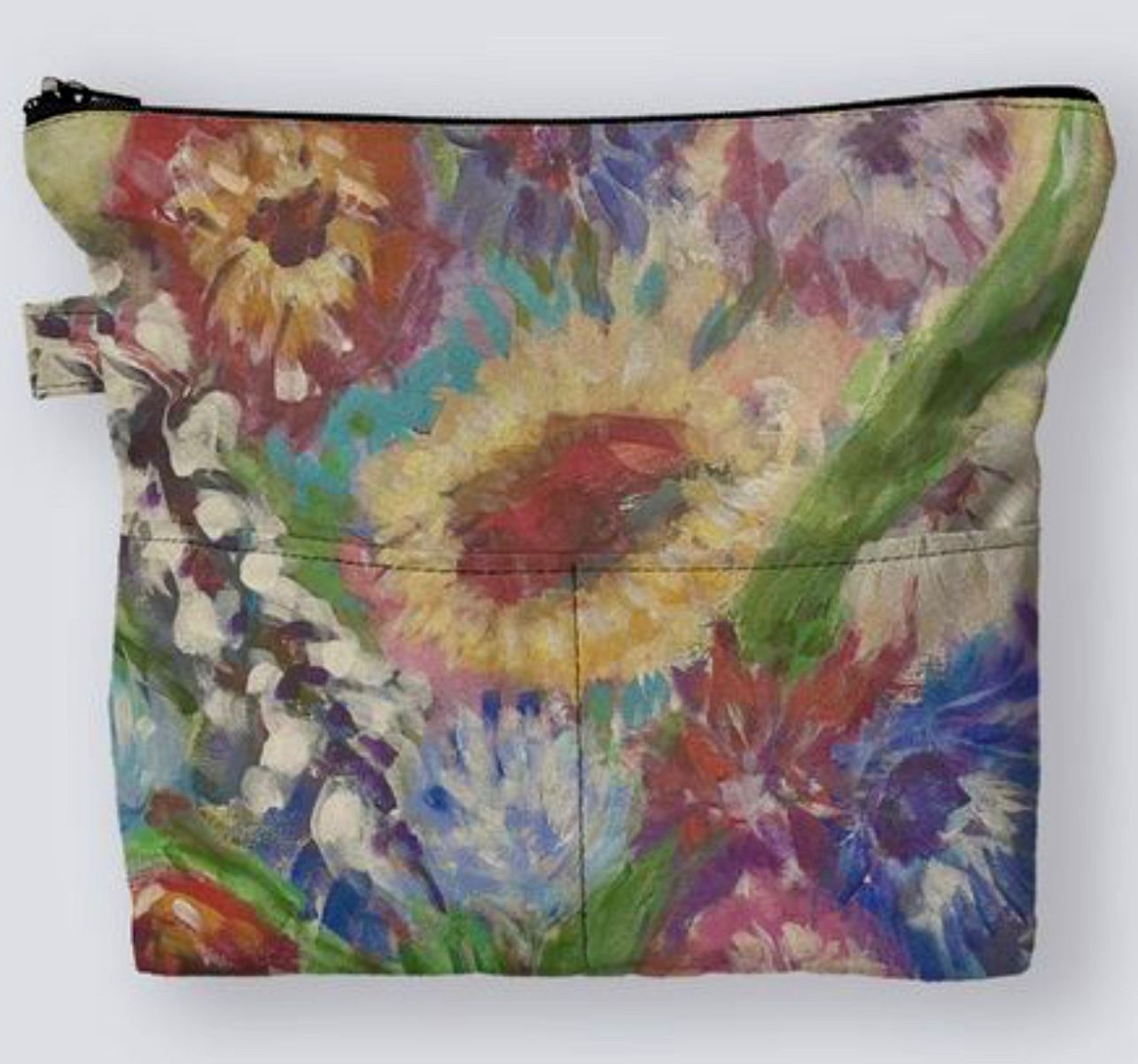 Spring Bouquet Suede Medium Pouch