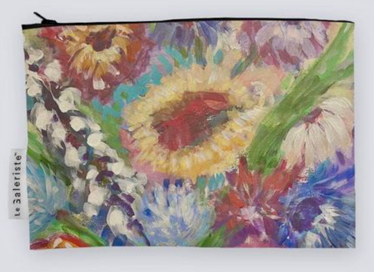 Spring Bouquet Suede Pouch