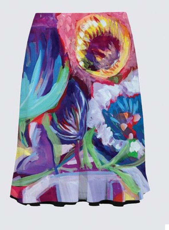 Abstract Floral Alex Skirt