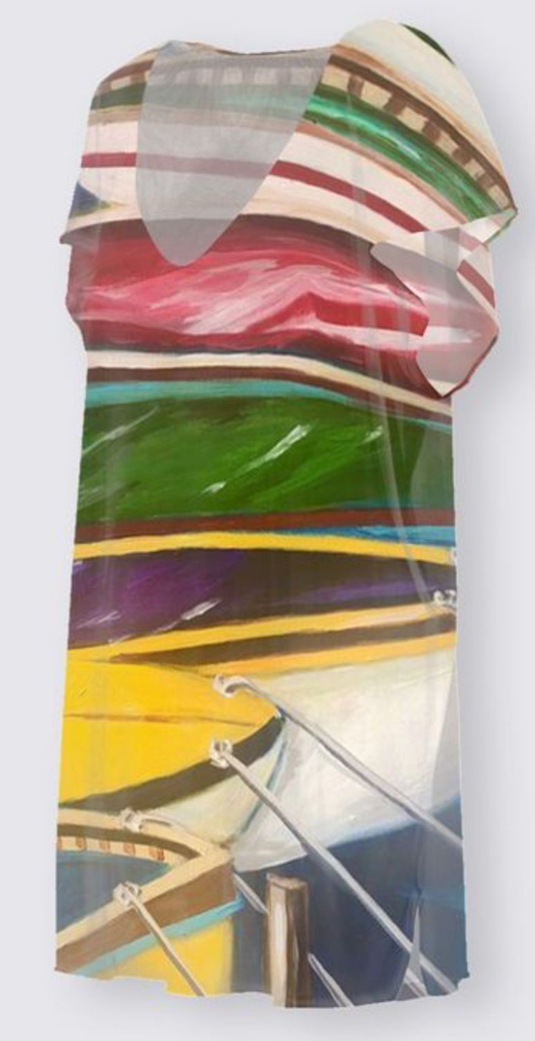 Boats in Nice France Oceanne Beach Tunic