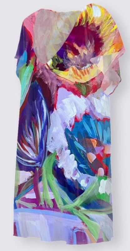 Abstract Floral Oceanne Beach Tunic