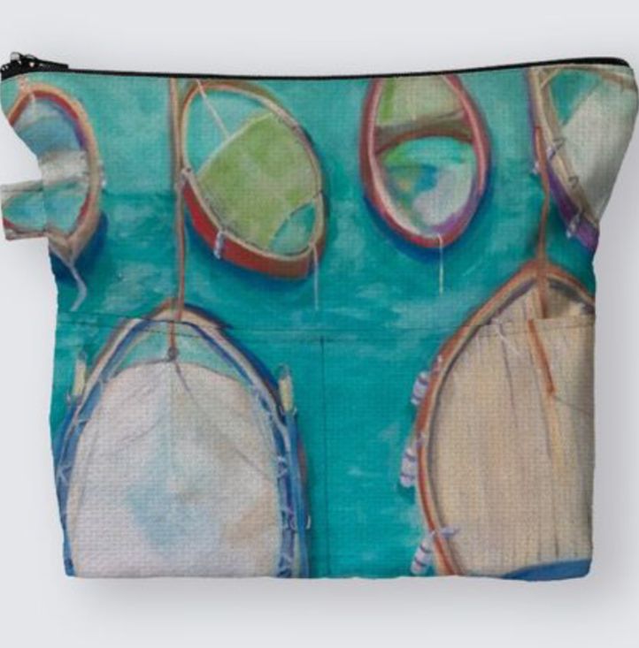 Boats in France Canvas Carryall Pouch