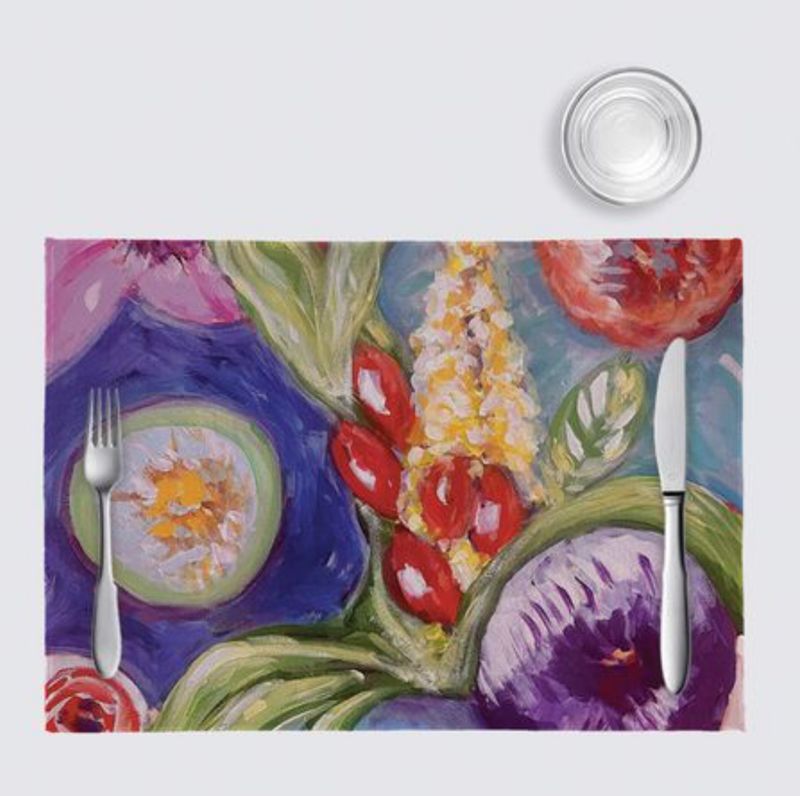 Close Up Floral Celeste Placemats (pack of 4)
