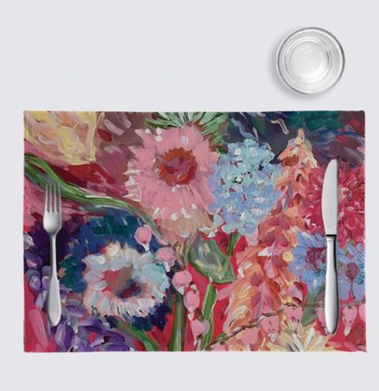 Farmers Market Bouquet Celeste Placemats (pack of 4)