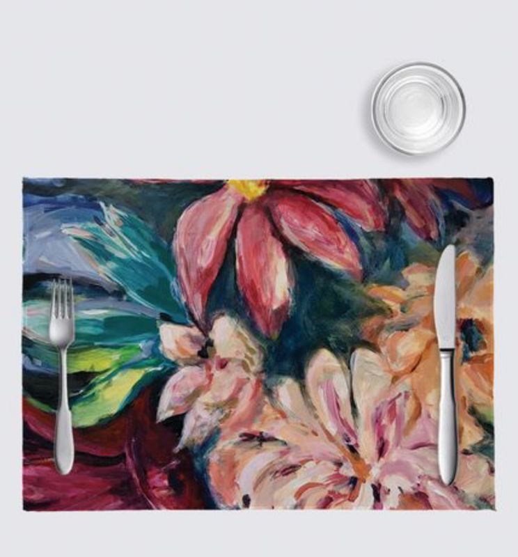 Large Floral Celeste Placemats (pack of 4)